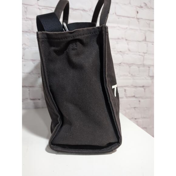 Marc Jacobs Black Gray Canvas Medium The Tote Bag with Dust Bag - Picture 7 of 16